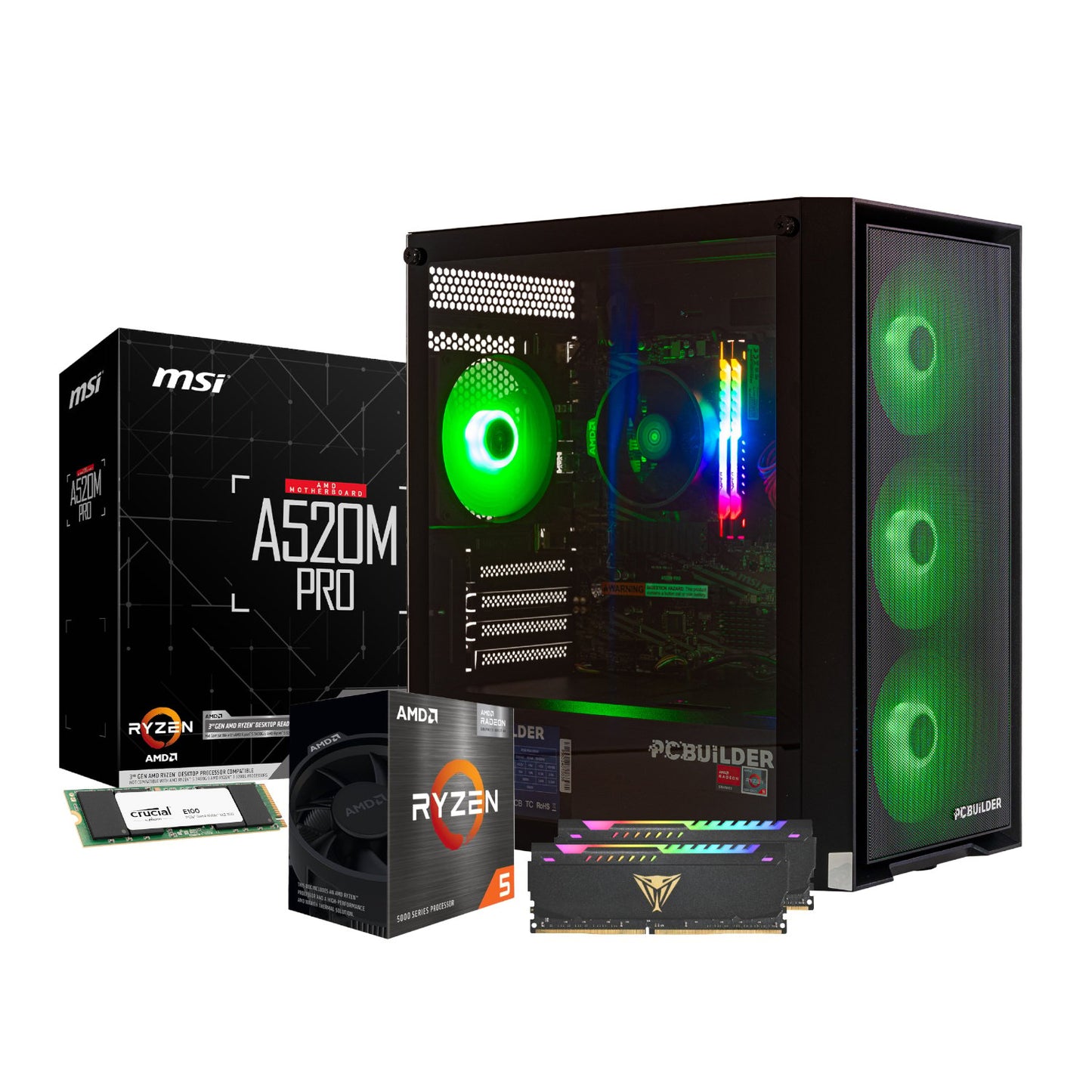 PCBuilder Ryzen 5 5600GT DEFENDER Windows 11 Gaming PC
