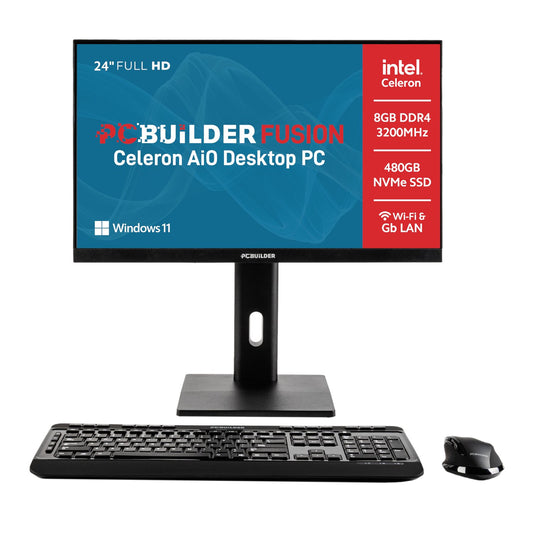 PCBuilder FUSION 24″ Intel Core i5-14400 Windows 11 AiO Desktop PC